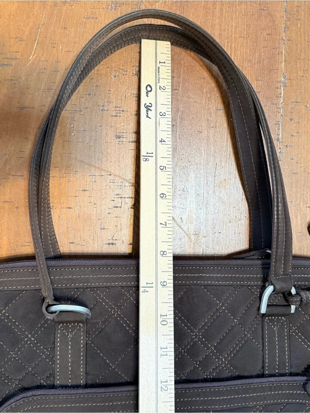 Vera Bradley Quilted Brown Laptop Tote